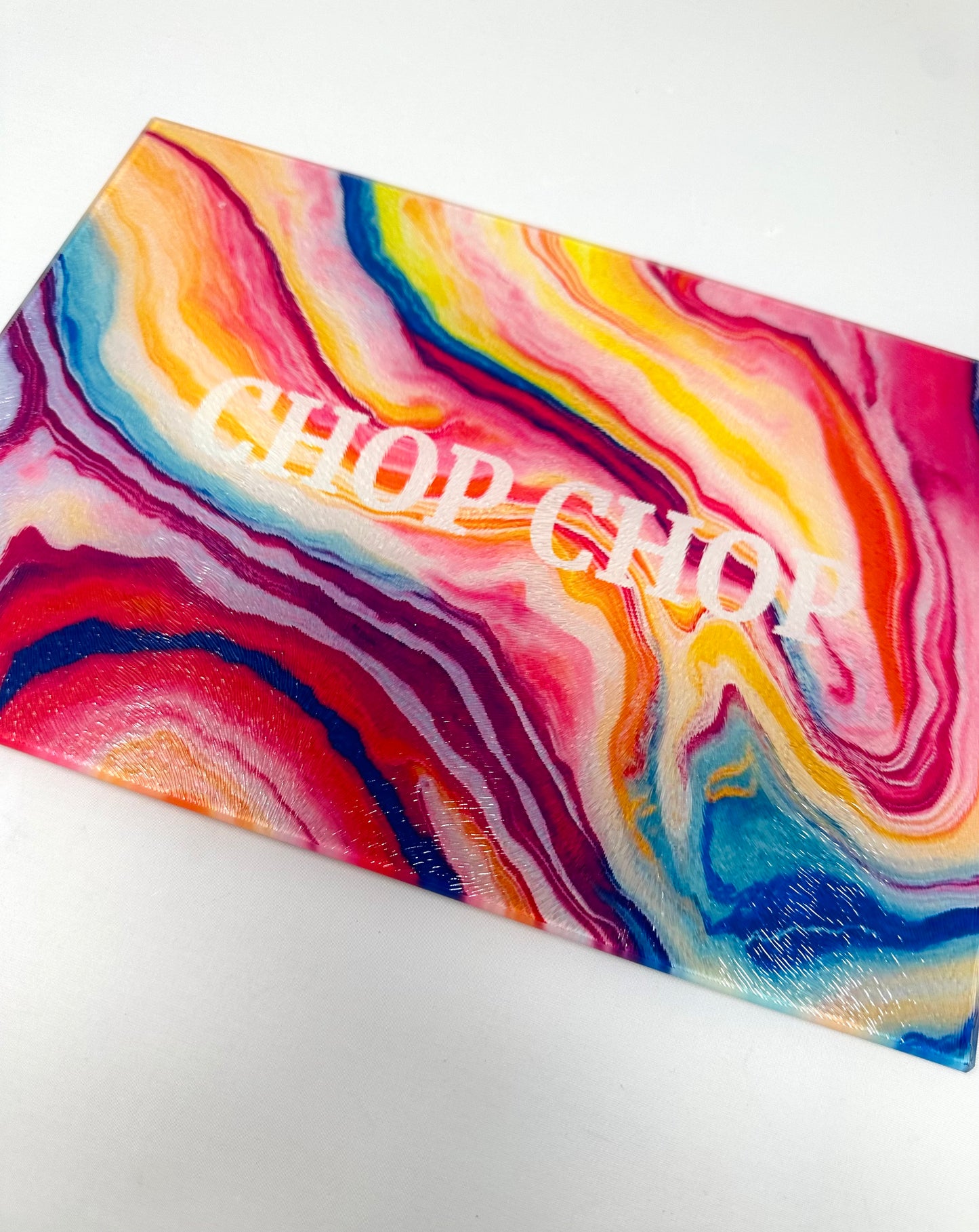 Rainbow Agate Chop Chop Cutting Board Charcuterie Board