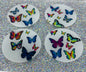 Colorful Butterfly Glass Coaster Set