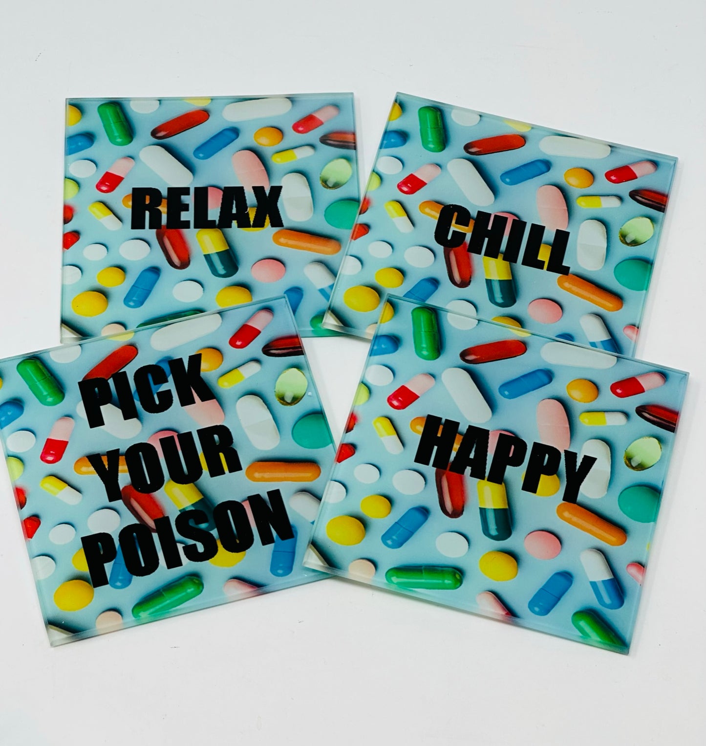 Set Of 4 Pill Coasters