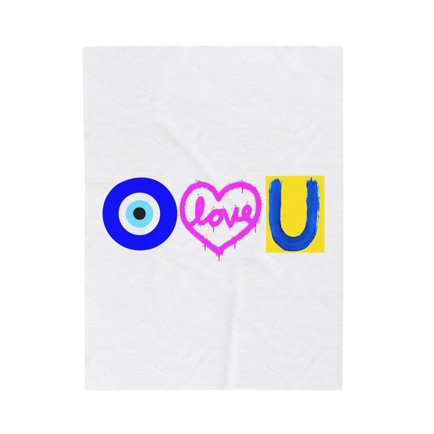 Evil Eye I Love You Throw Blanket Velveteen Plush Blanket