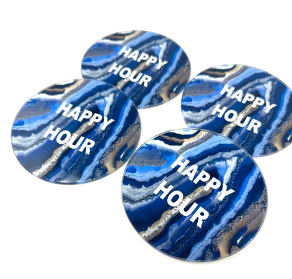 Happy Hour Agate Coaster Set