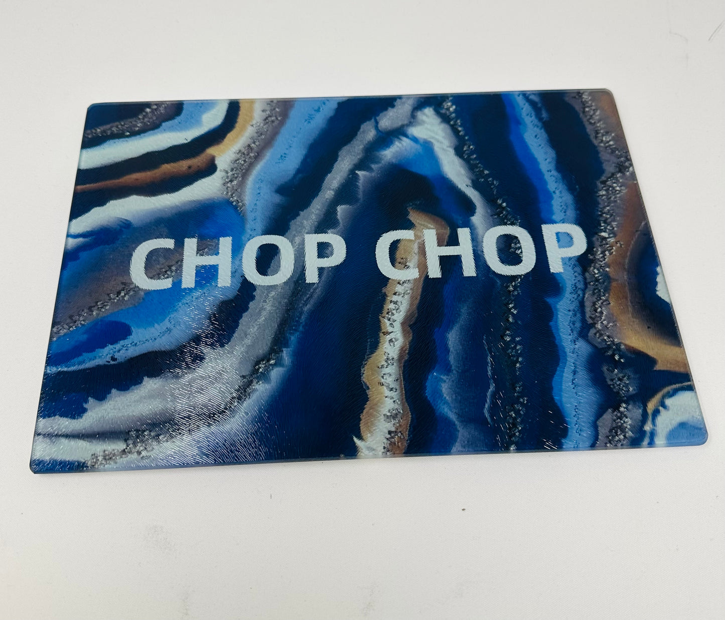 Chop Chop Agate Blues Bar Glass Cutting Charcuterie Board