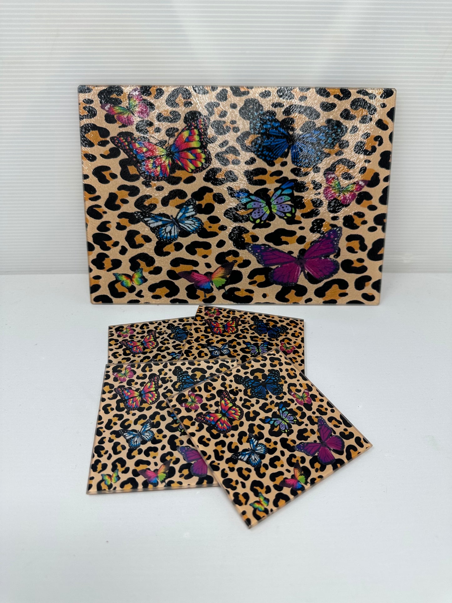 Leopard Butterfly Coaster Set