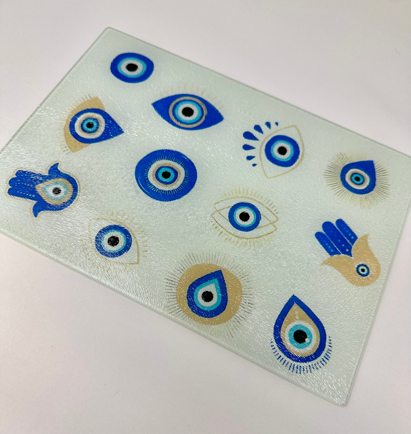 Evil Eye Glass Cutting Charcuterie Board