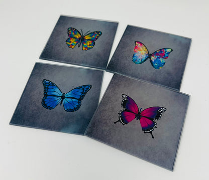 Butterfly Lovers Set Of 4 Butterfly  Coasters