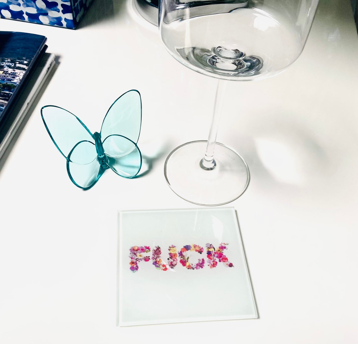 Set Of 4 Floral Fuck Coasters