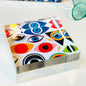 Evil Eye Paperweight Table Art Acrylic Block