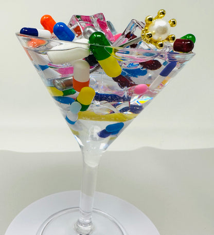 Drink Your Meds Pill Martini Glass