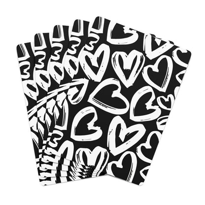 Gorgeous Black and White Hearts Canasta Game Player Cards