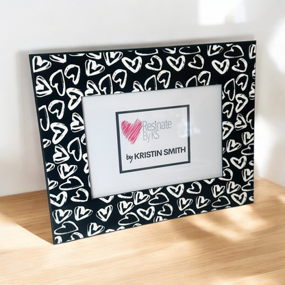 Black And White Graffiti Hearts Photo Picture Frame