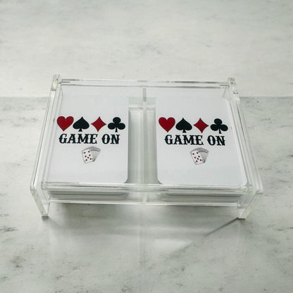 Game On Canasta Double Deck Of Playing Cards Acrylic Holder