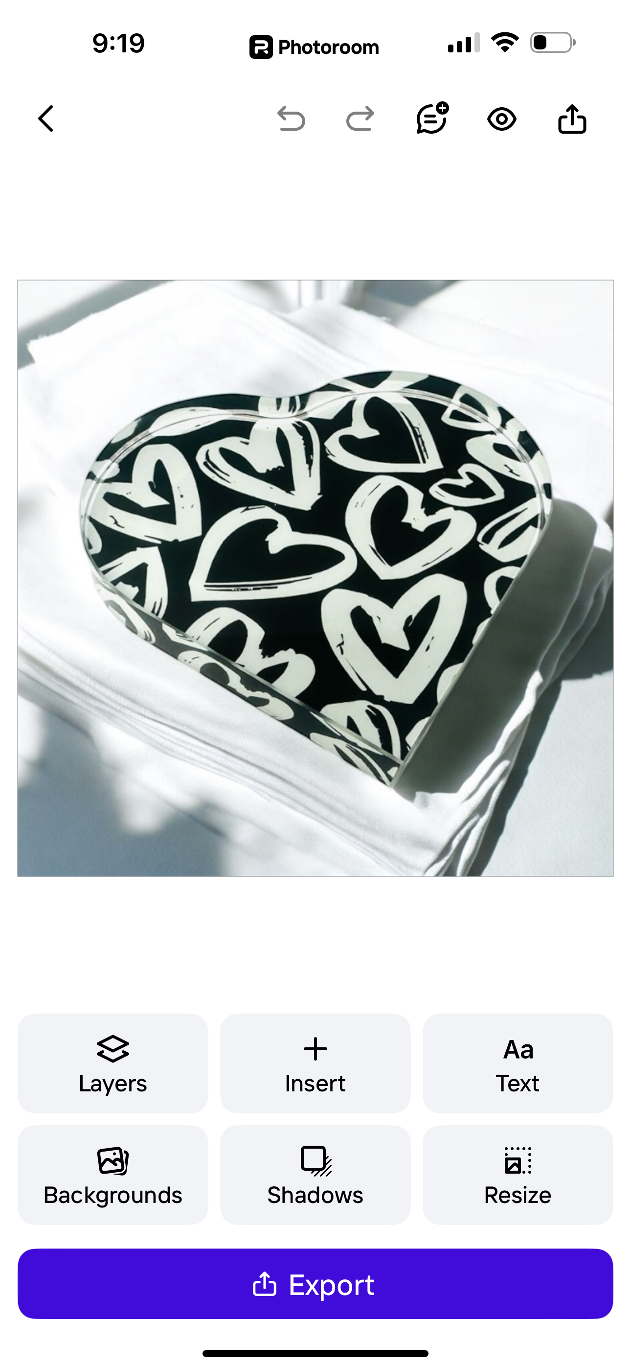 Graffiti Hearts Crystal Paperweight