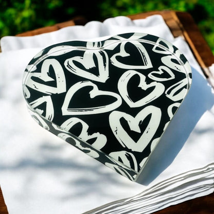 Graffiti Hearts Crystal Paperweight