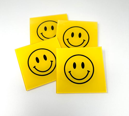 Happy Face Smiley Face Coaster Set