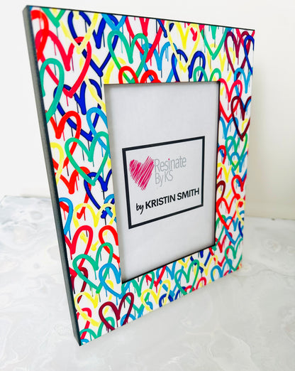 Colorful Hearts Picture Photo Frame