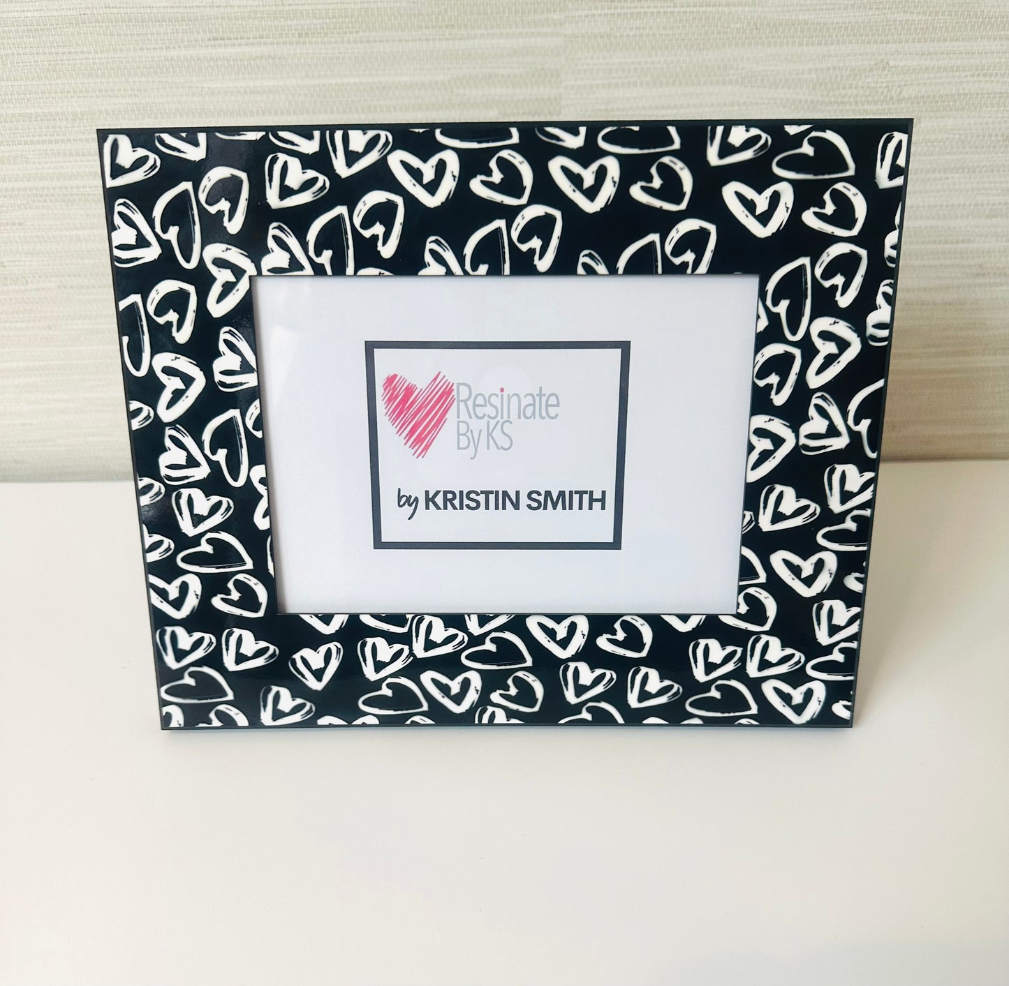 Black And White Graffiti Hearts Photo Picture Frame