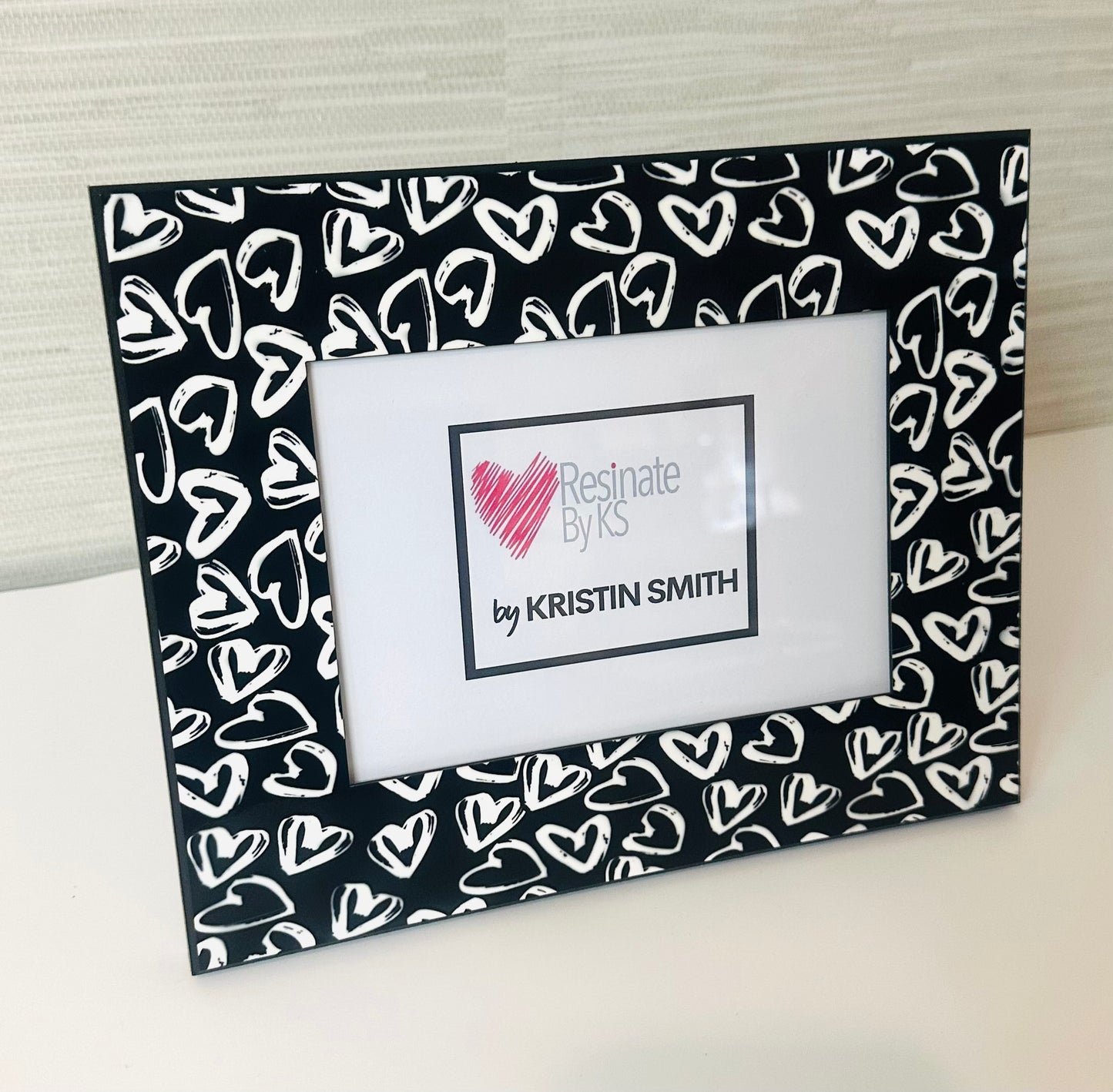 Black And White Graffiti Hearts Photo Picture Frame