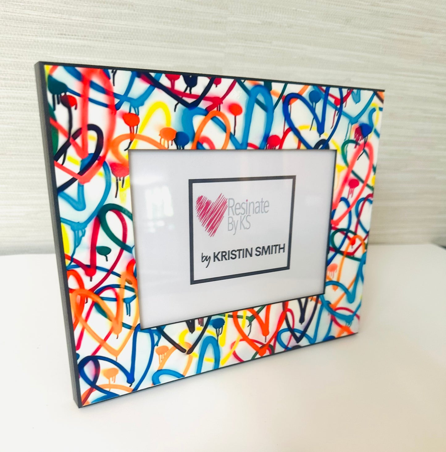 Colorful Graffiti Hearts Photo Picture Frame