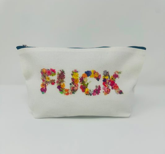 Say It With Flowers Fuck Floral Makeup Cosmetic Travel Bag