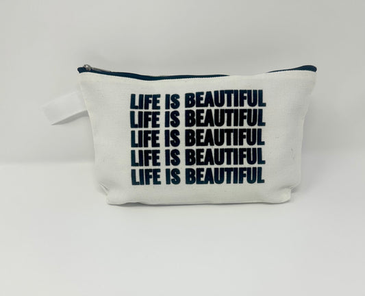 Life Is Beautiful Cosmetic Makeup Travel Bag