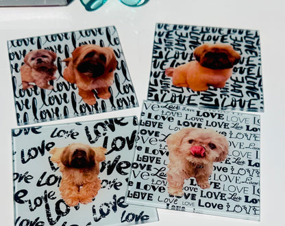 Custom Dog/Pet Love Coaster Set