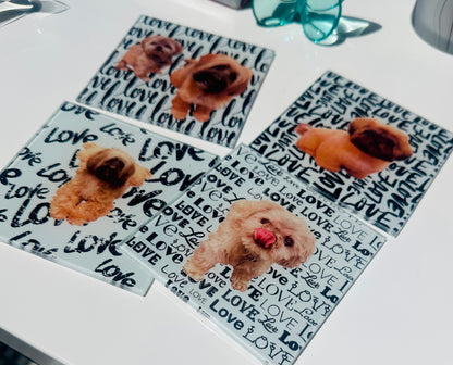 Custom Dog/Pet Love Coaster Set