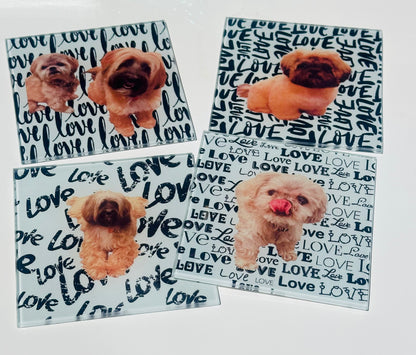 Custom Dog/Pet Love Coaster Set