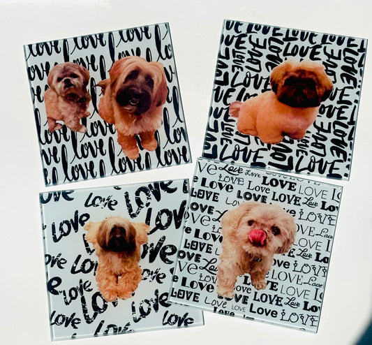 Custom Dog/Pet Love Coaster Set