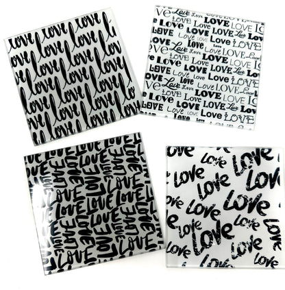 All The Love  Glass Coaster Set