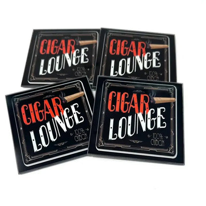 Cigar Lounge Mancave Coaster Set