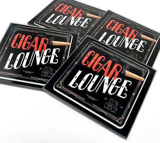 Cigar Lounge Mancave Coaster Set