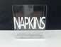 Acrylic Napkin Holder Pearlized White Napkin Lettering