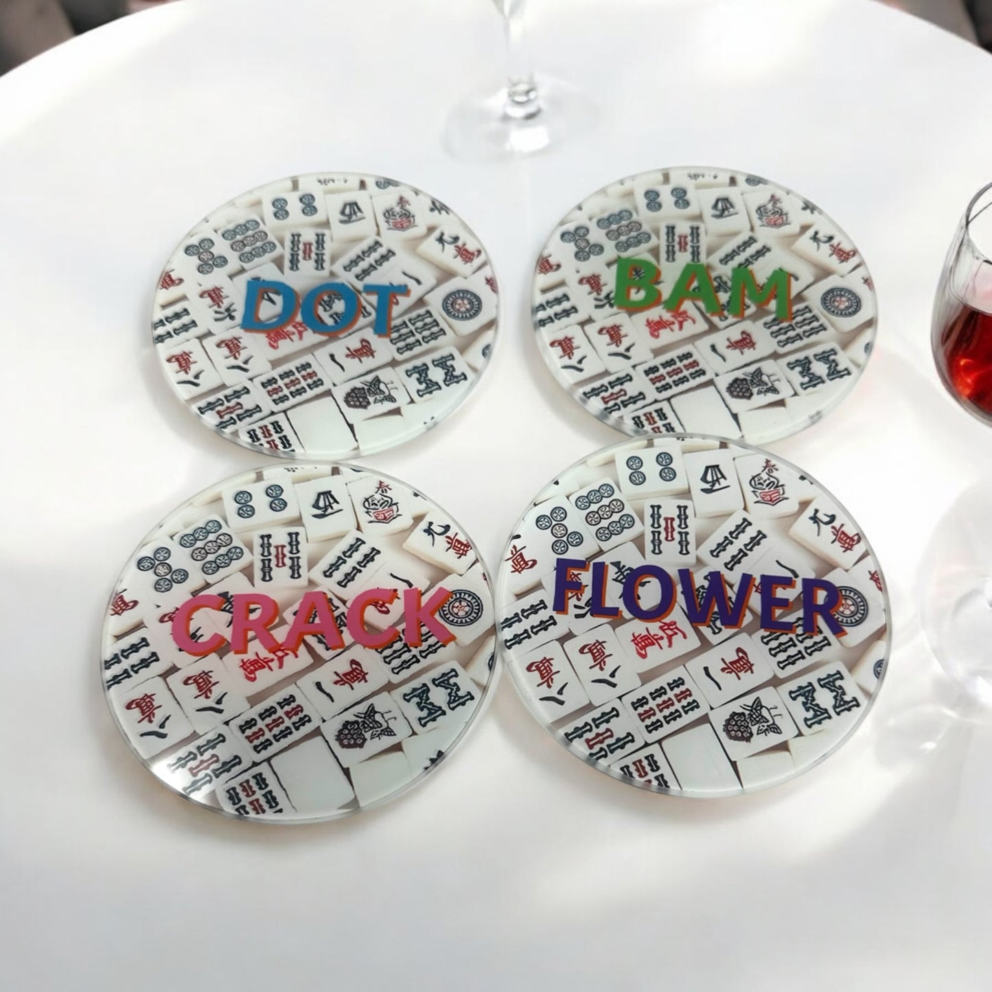 Mahjong Tile Coaster Set