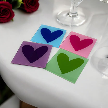 Love Modern Hearts Coaster Set