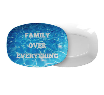 Family Over Everything Pool Serving Platter Dessert Platter