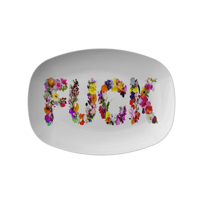 Say It With Flowers Fuck Foral Serving Platter Dessert Platter