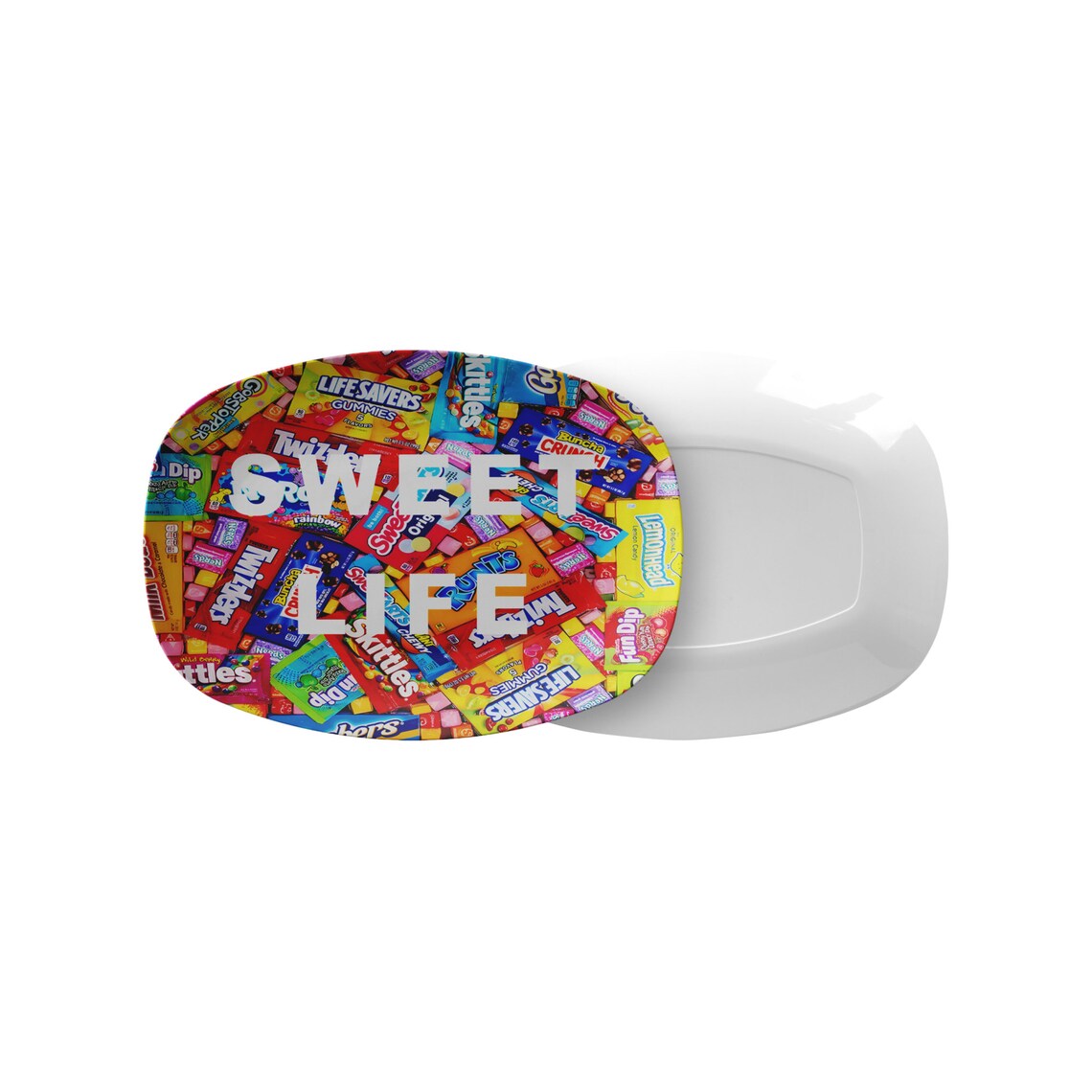 Sweet Life Candy Collage Serving Platter Dessert Platter