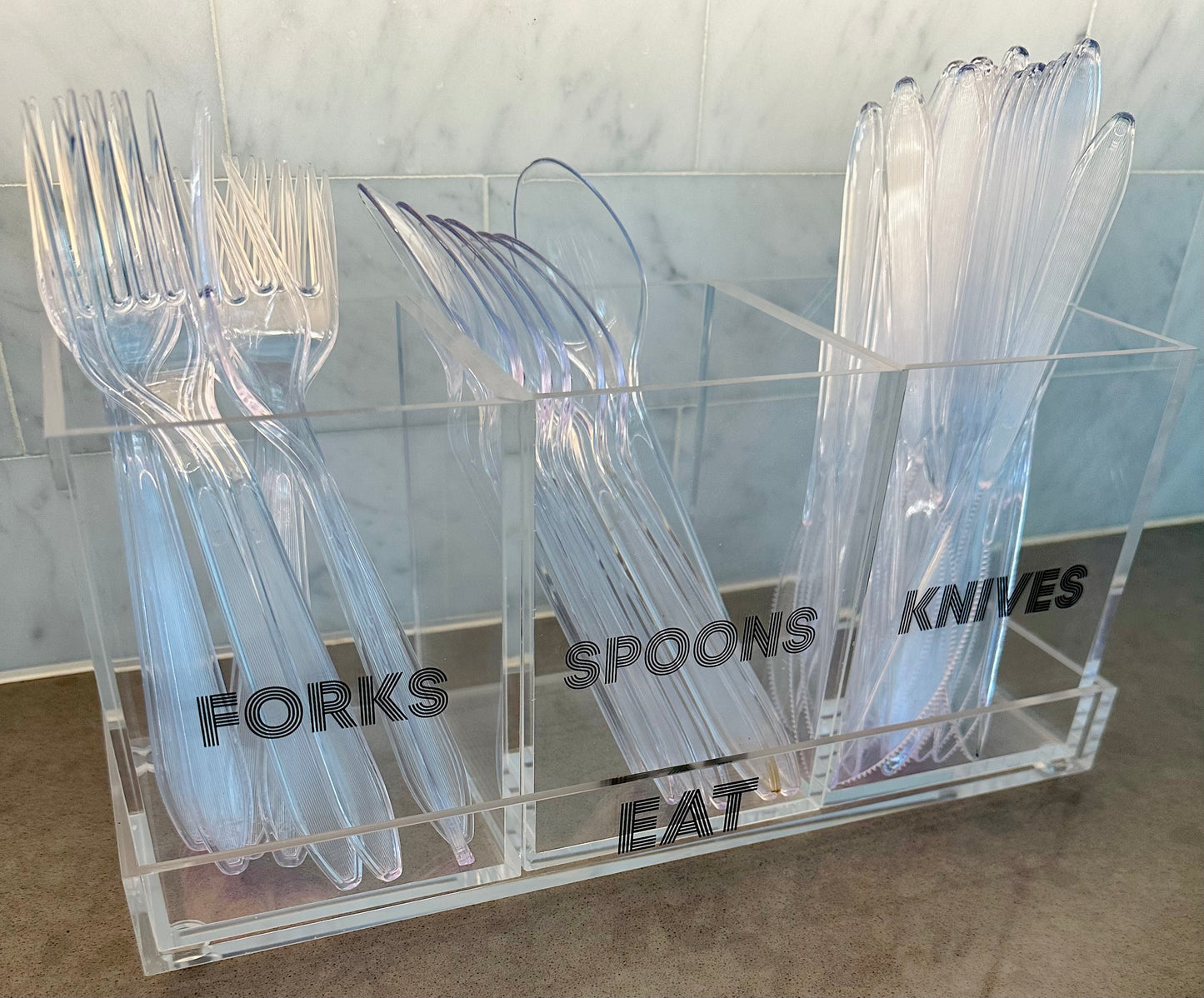 Forks Spoons Knives Acrylic Silverware Utensil Caddy