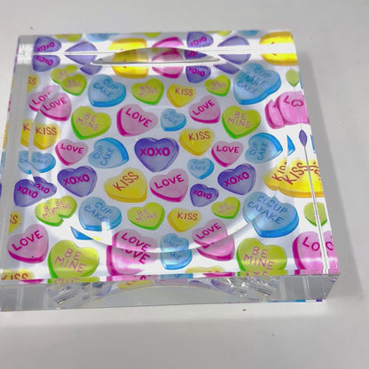 Love  Hearts Candy Acrylic Block  Candy Dish