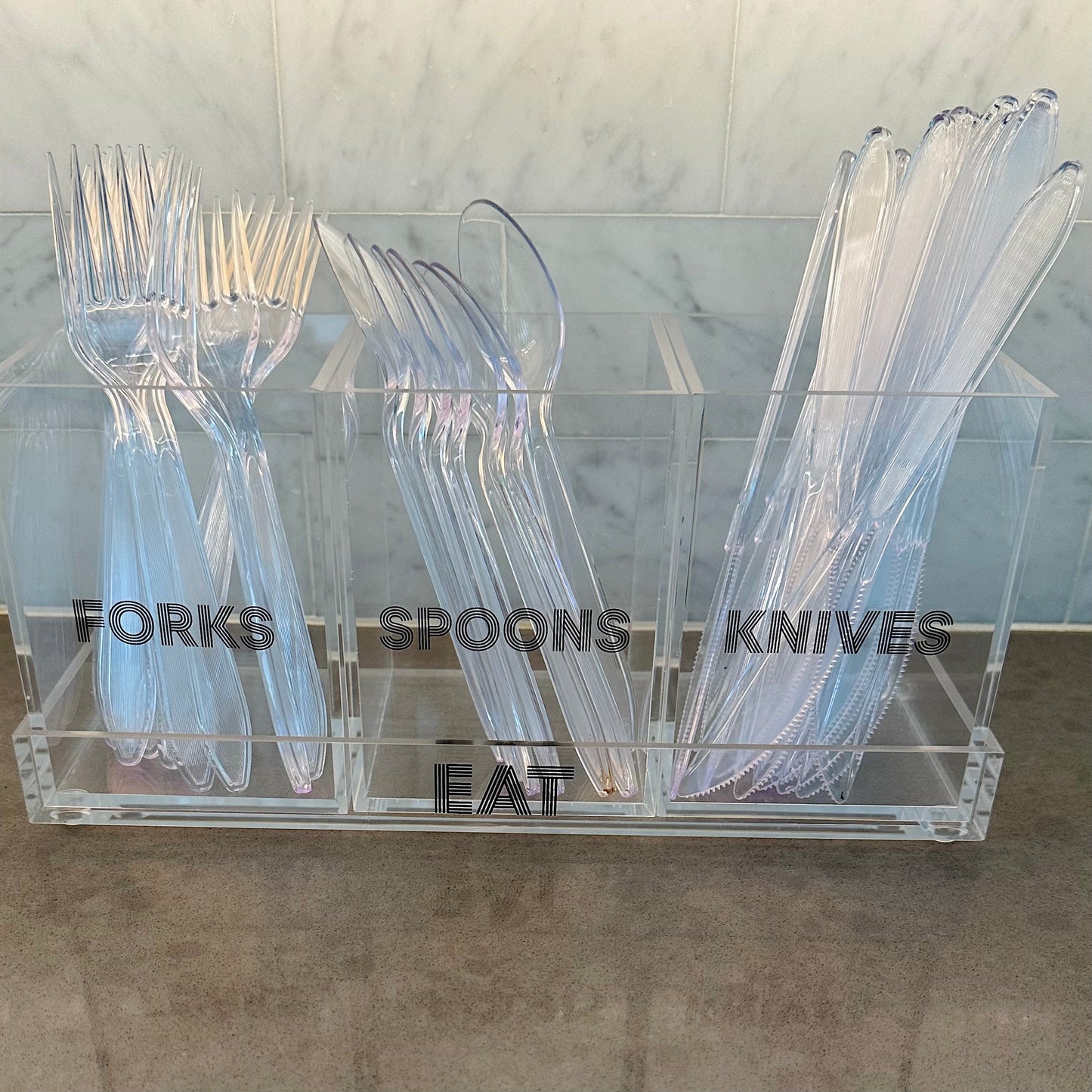 Forks Spoons Knives Acrylic Silverware Utensil Caddy