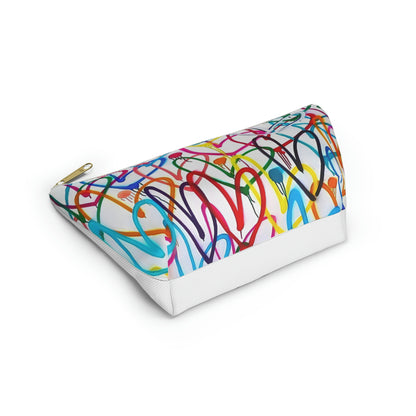 Graffiti Rainbow Hearts Makeup Bag Accessory Pouch