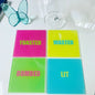 Set Of 4  Colorful Bar Coasters