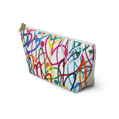 Graffiti Rainbow Hearts Makeup Bag Accessory Pouch