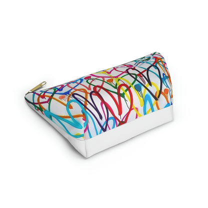 Graffiti Rainbow Hearts Makeup Bag Accessory Pouch