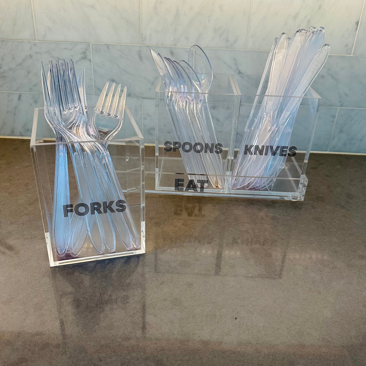 Forks Spoons Knives Acrylic Silverware Utensil Caddy