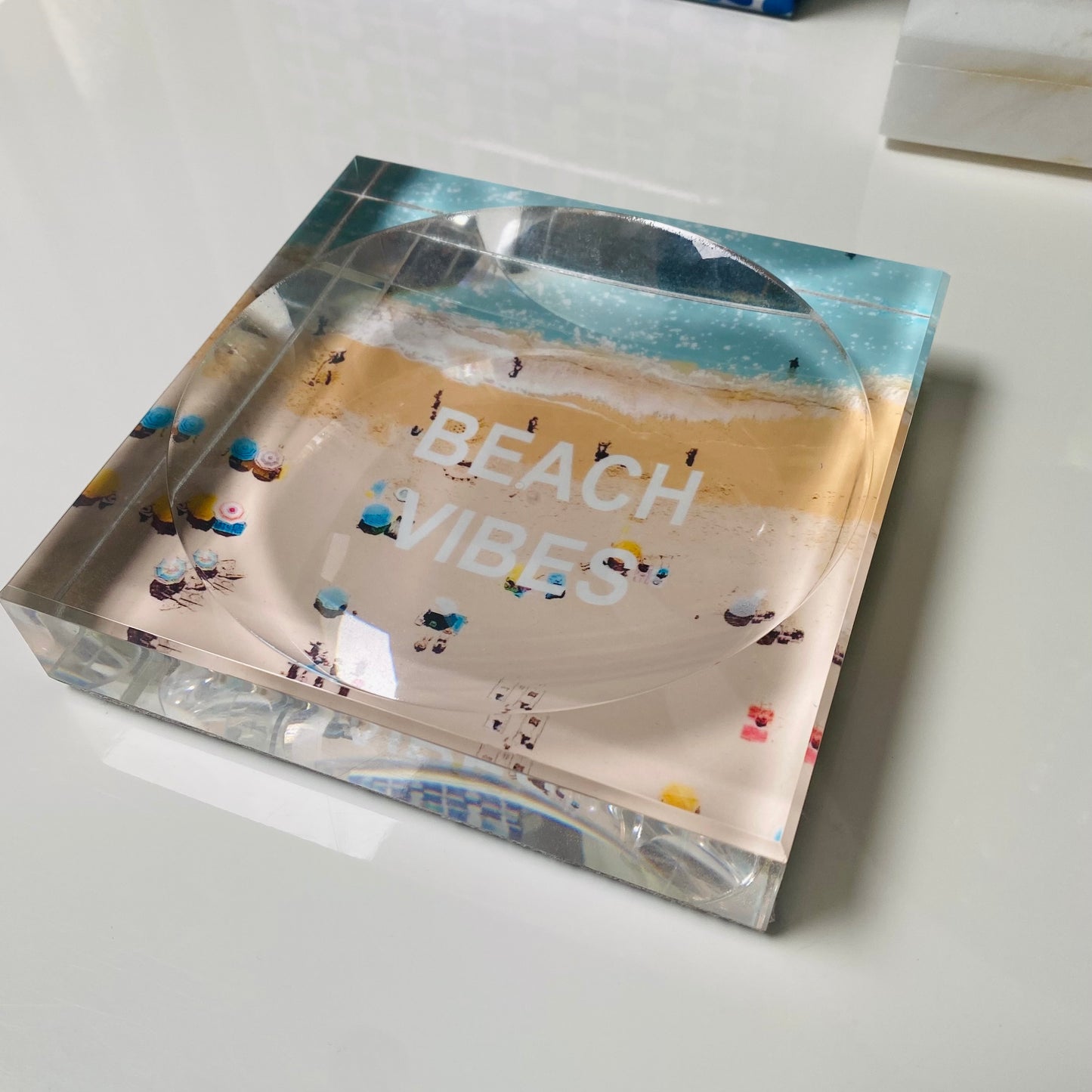 Acrylic Block Beach  Candy Dish