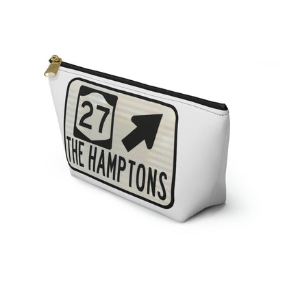 The Hamptons Road Sign  Makeup Bag Accessory Pouch